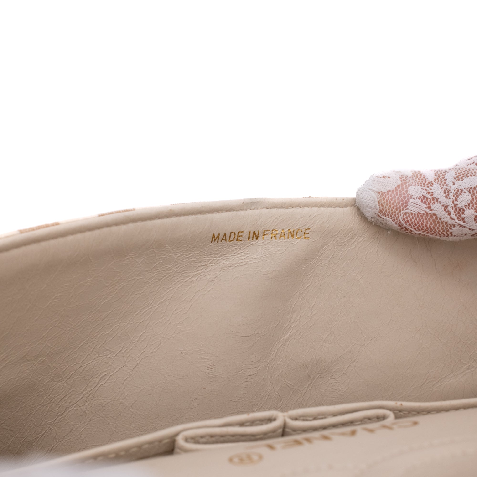 Chanel Classic Double Flap Small Canvas Leinen Beige Creme Streifen GHW