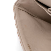 Chanel Classic Double Flap Small Canvas Leinen Beige Creme Streifen GHW