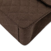 Chanel Classic Jumbo Maxi Single Flap Leinen Braun GHW