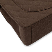 Chanel Classic Jumbo Maxi Single Flap Leinen Braun GHW