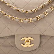 Chanel Classic Double Flap Medium Denim Beige GHW