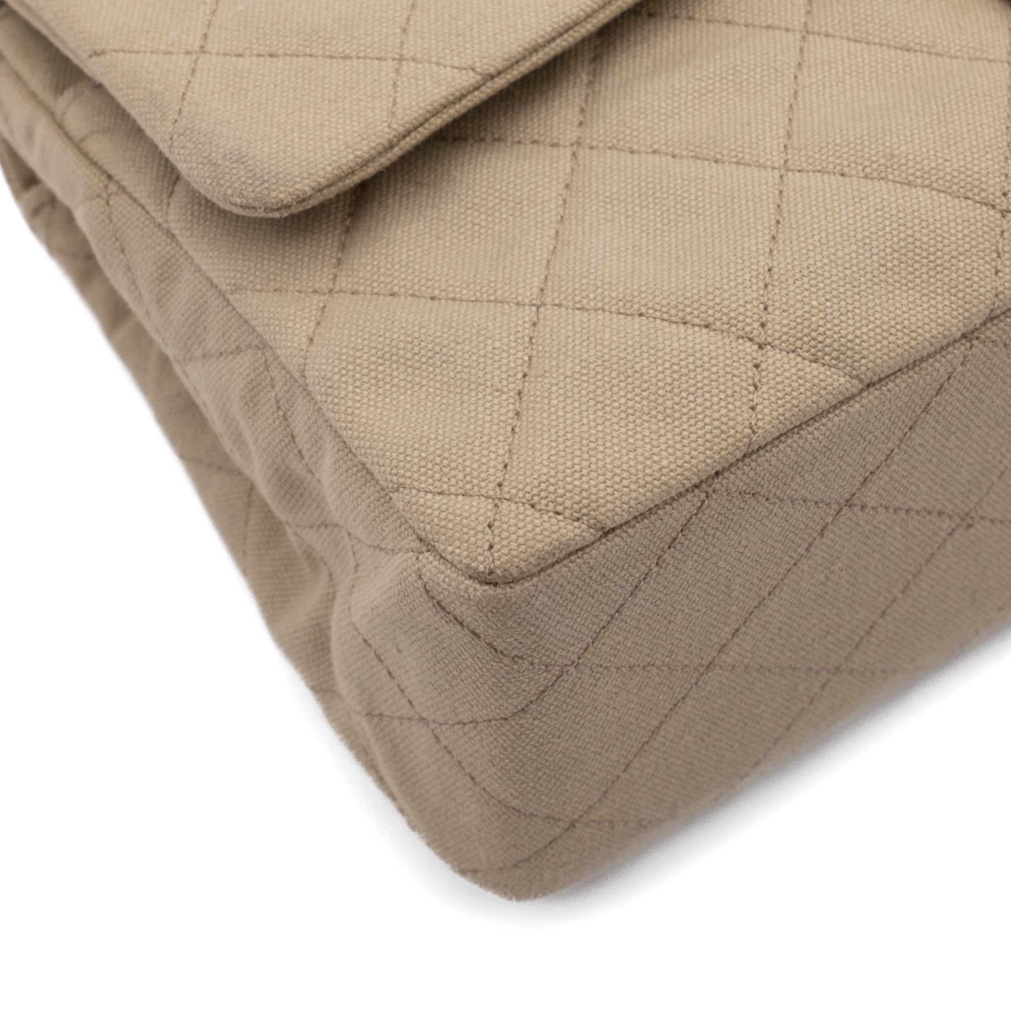 Chanel Classic Double Flap Medium Denim Beige GHW