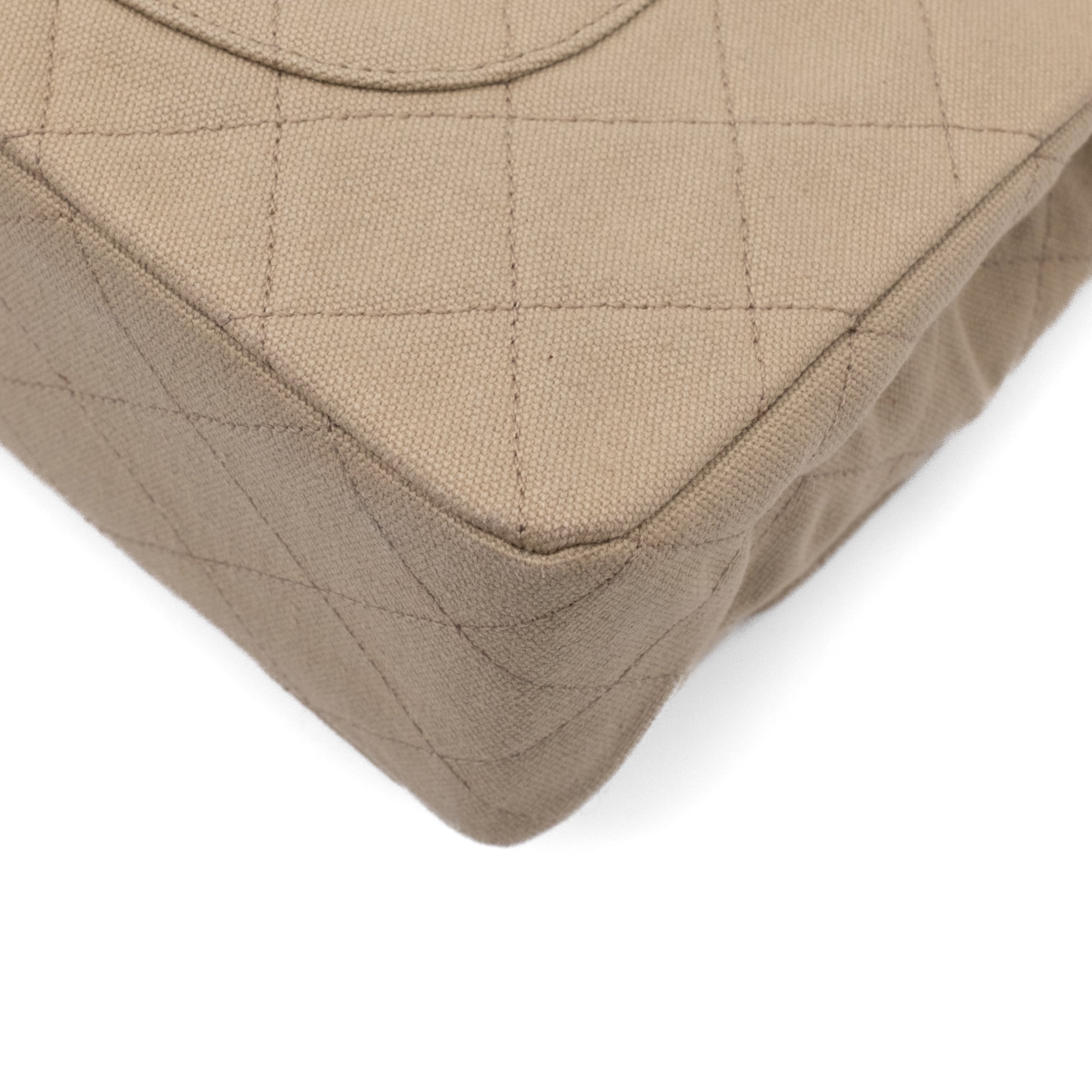 Chanel Classic Double Flap Medium Denim Beige GHW