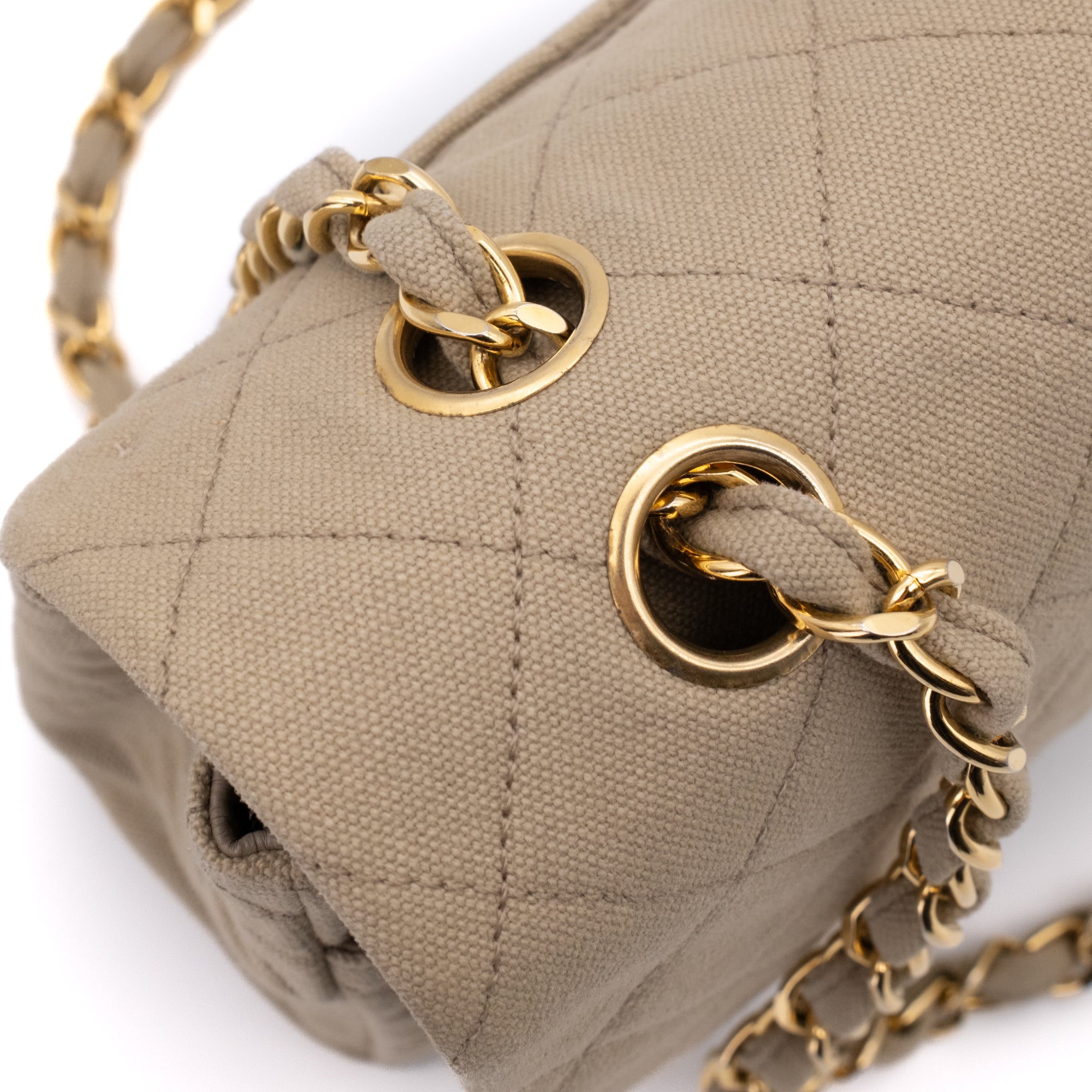 Chanel Classic Double Flap Medium Denim Beige GHW