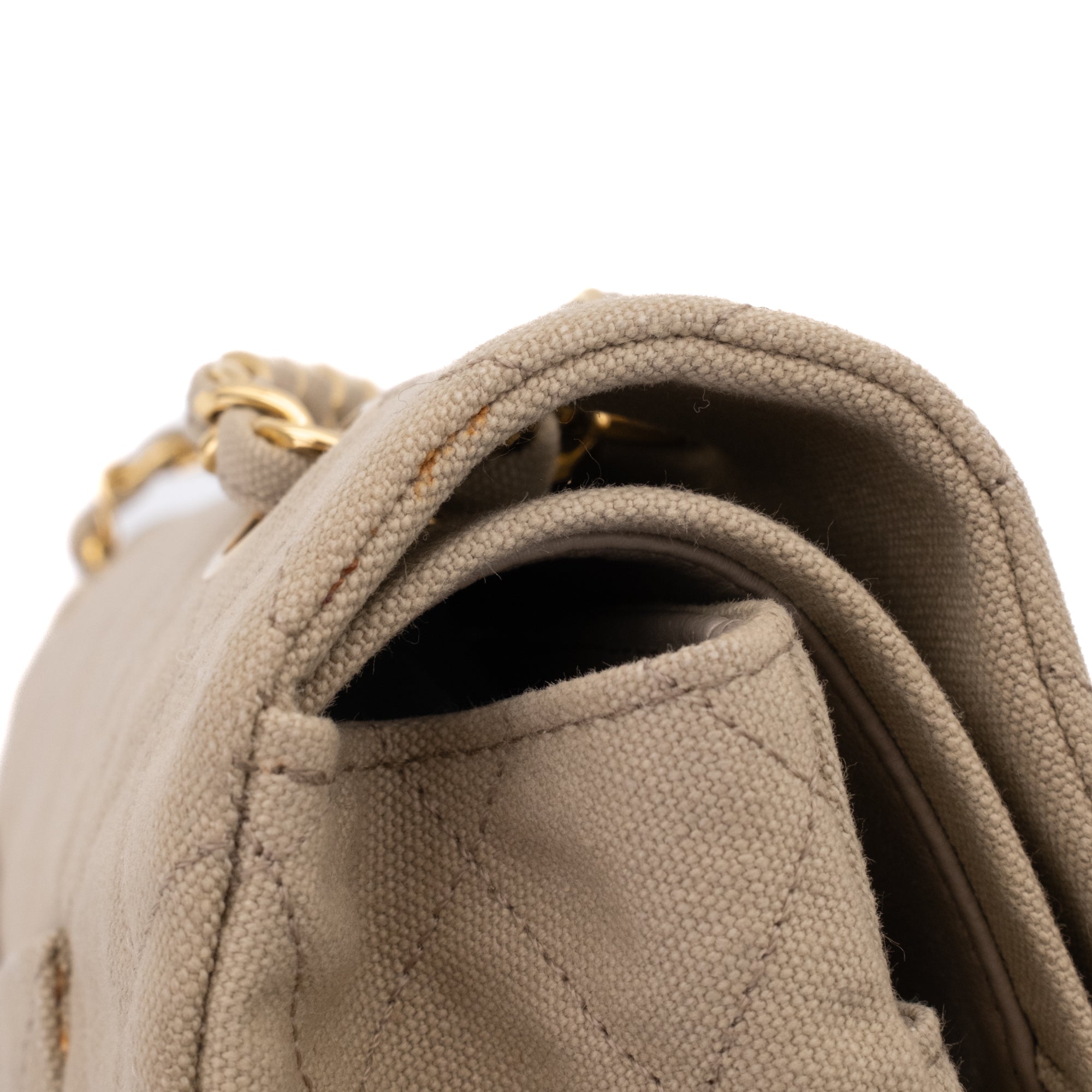 Chanel Classic Double Flap Medium Denim Beige GHW