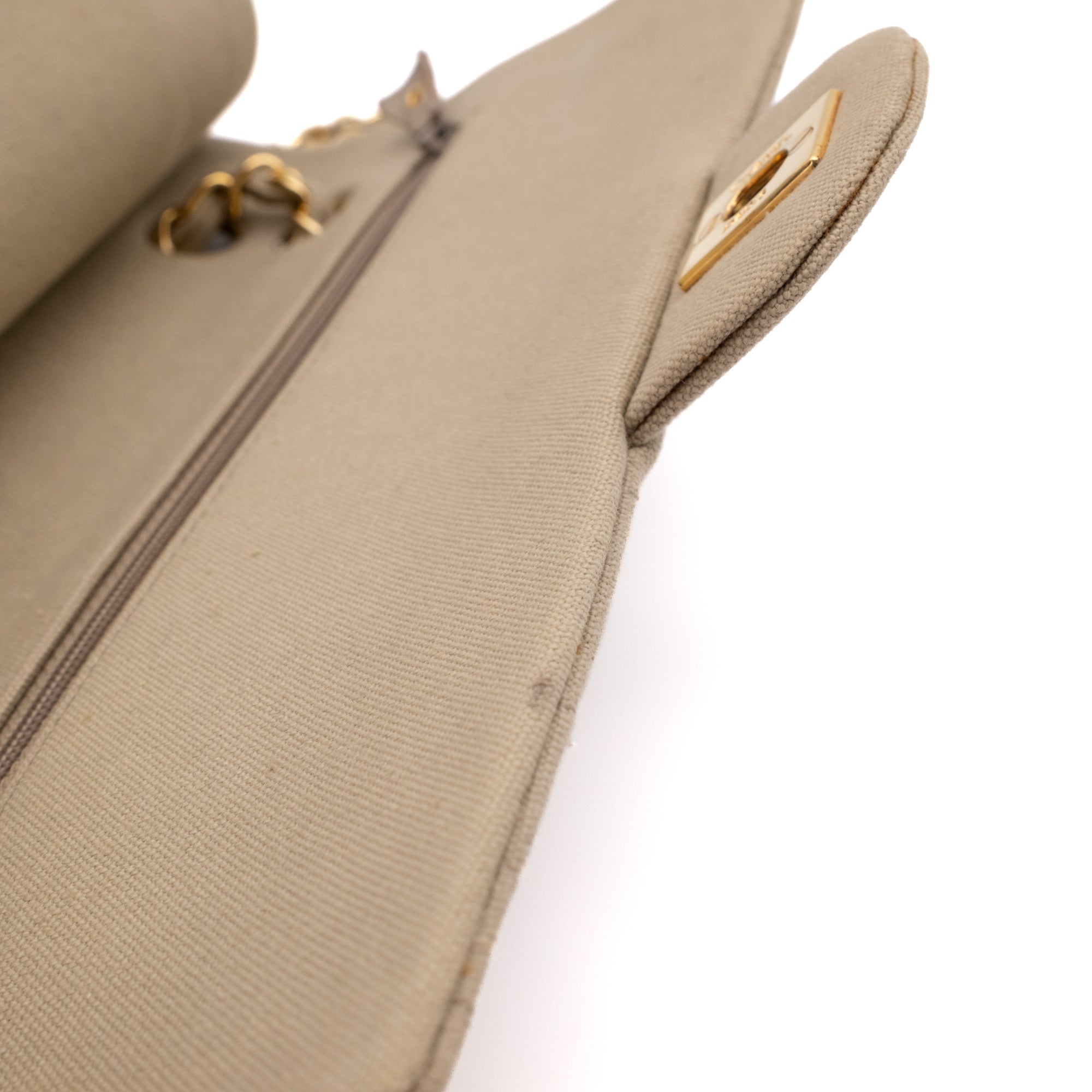 Chanel Classic Double Flap Medium Denim Beige GHW