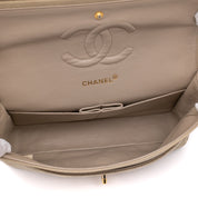 Chanel Classic Double Flap Medium Denim Beige GHW