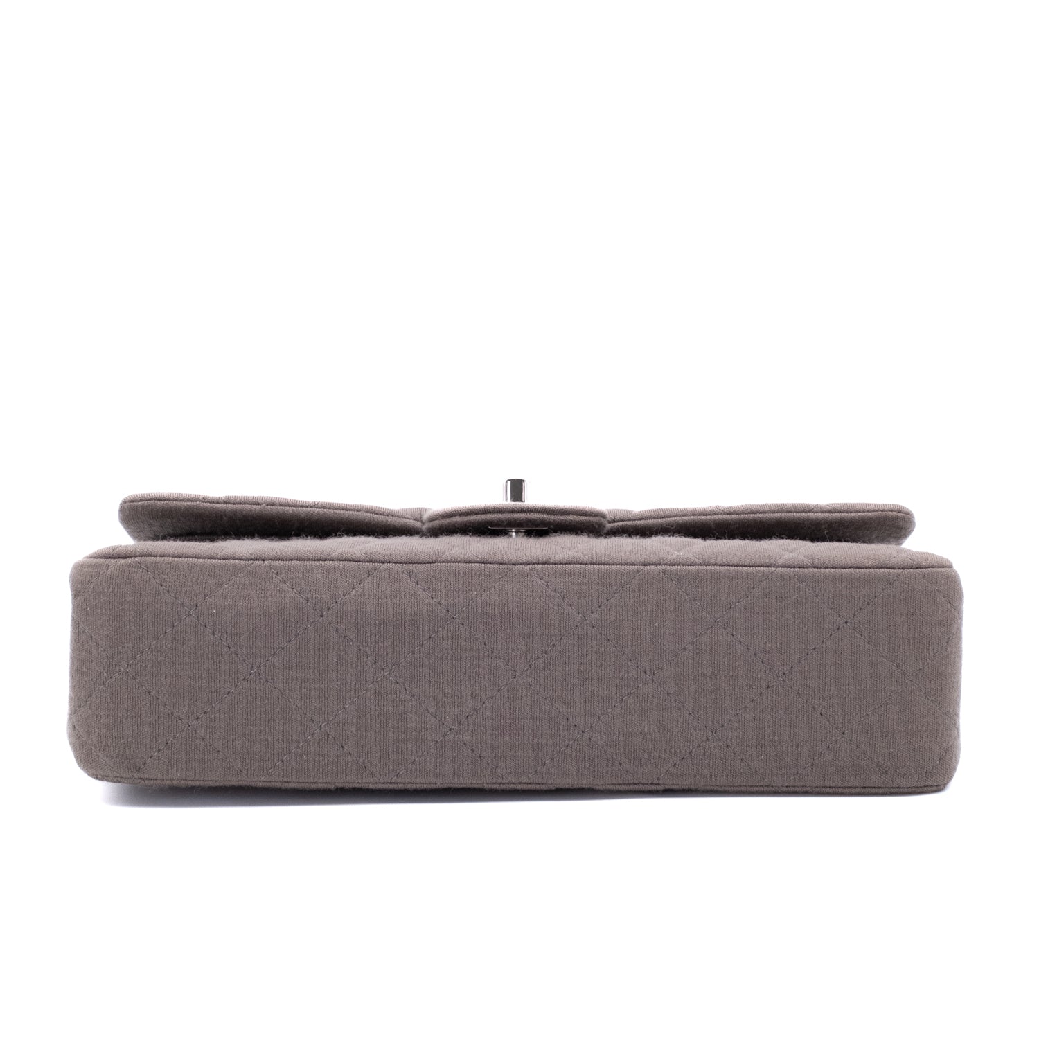 Chanel Classic Double Flap Medium Jersey Taupe Anthrazit PHW