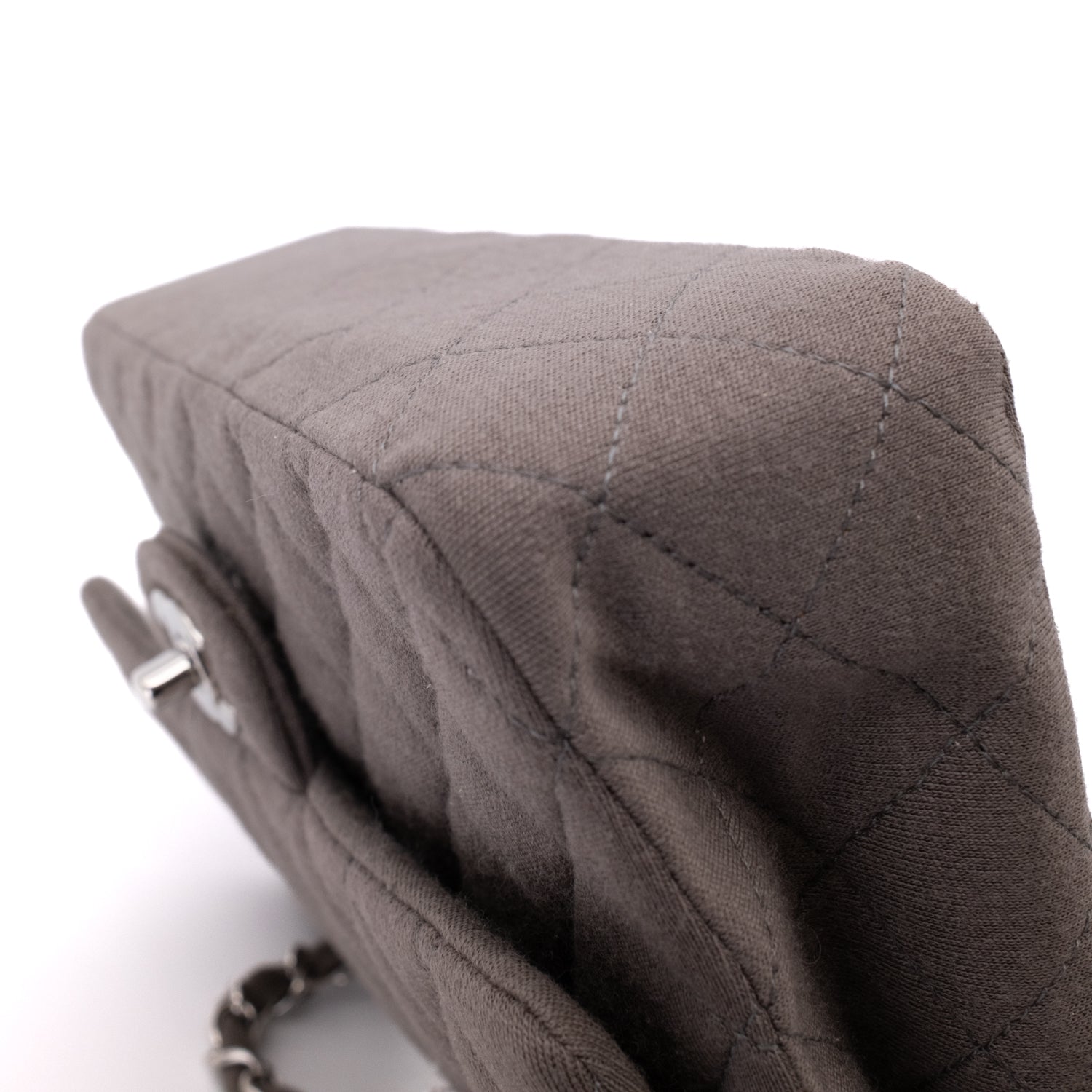 Chanel Classic Double Flap Medium Jersey Taupe Anthrazit PHW