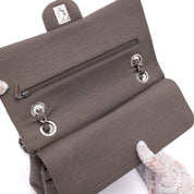 Chanel Classic Double Flap Medium Jersey Taupe Anthrazit PHW