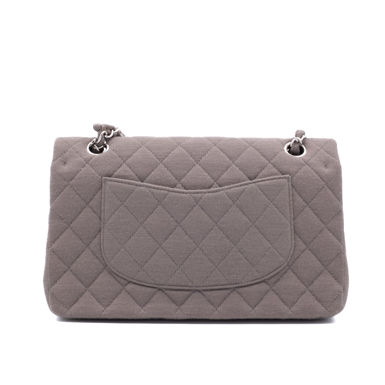 Chanel Classic Double Flap Medium Jersey Taupe Anthrazit PHW