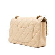 Chanel Classic Single Flap Medium Lammleder Beige GHW