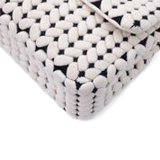 Chanel Classic Single Flap Medium Wolle Schwarz Weiß GHW