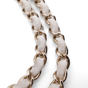 Chanel Classic Single Flap Medium Wolle Schwarz Weiß GHW