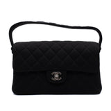Chanel Classic Single Flap Medium Double Face Jersey Schwarz PHW
