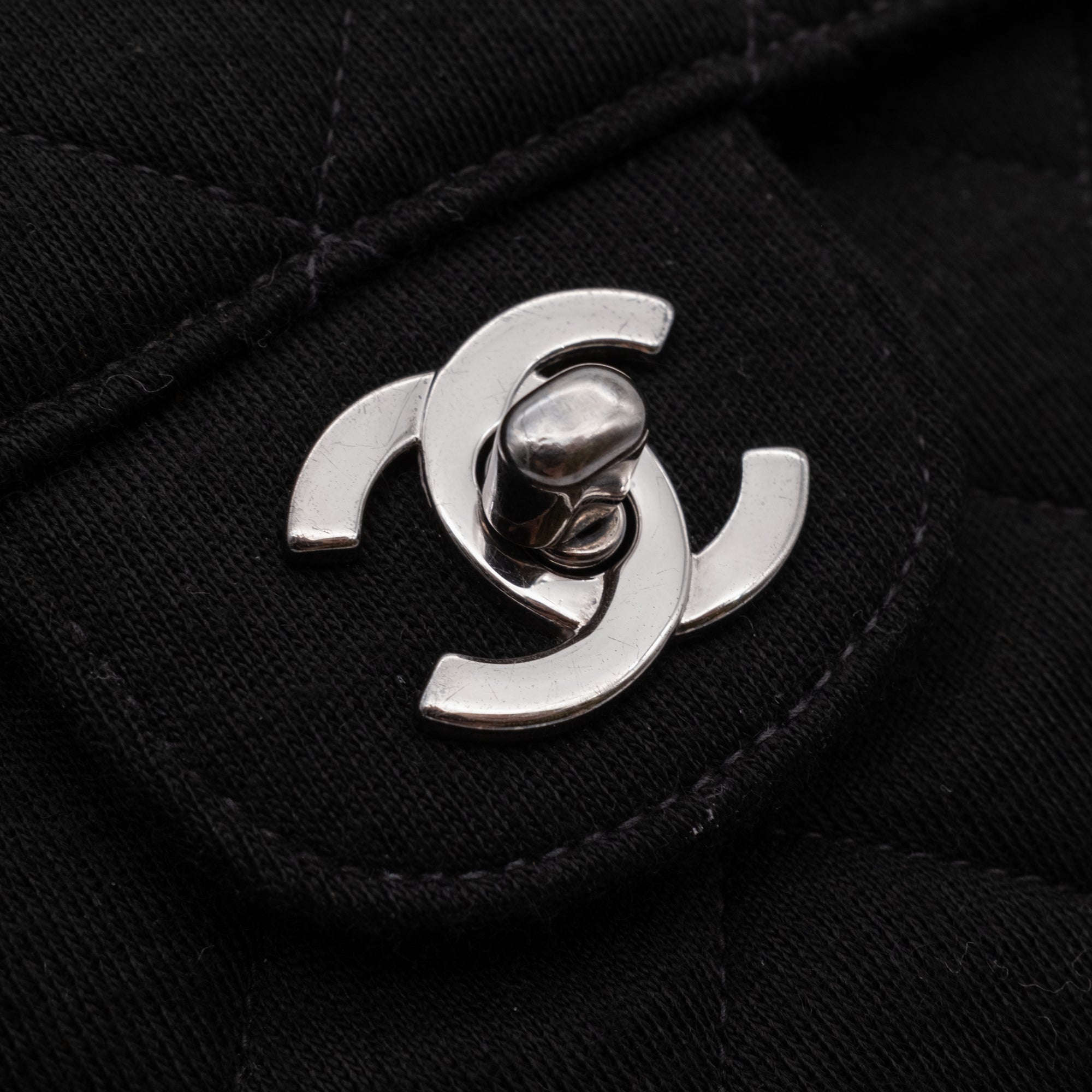 Chanel Classic Single Flap Medium Double Face Jersey Schwarz PHW