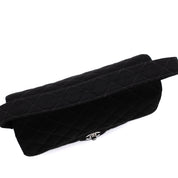 Chanel Classic Single Flap Medium Double Face Jersey Schwarz PHW