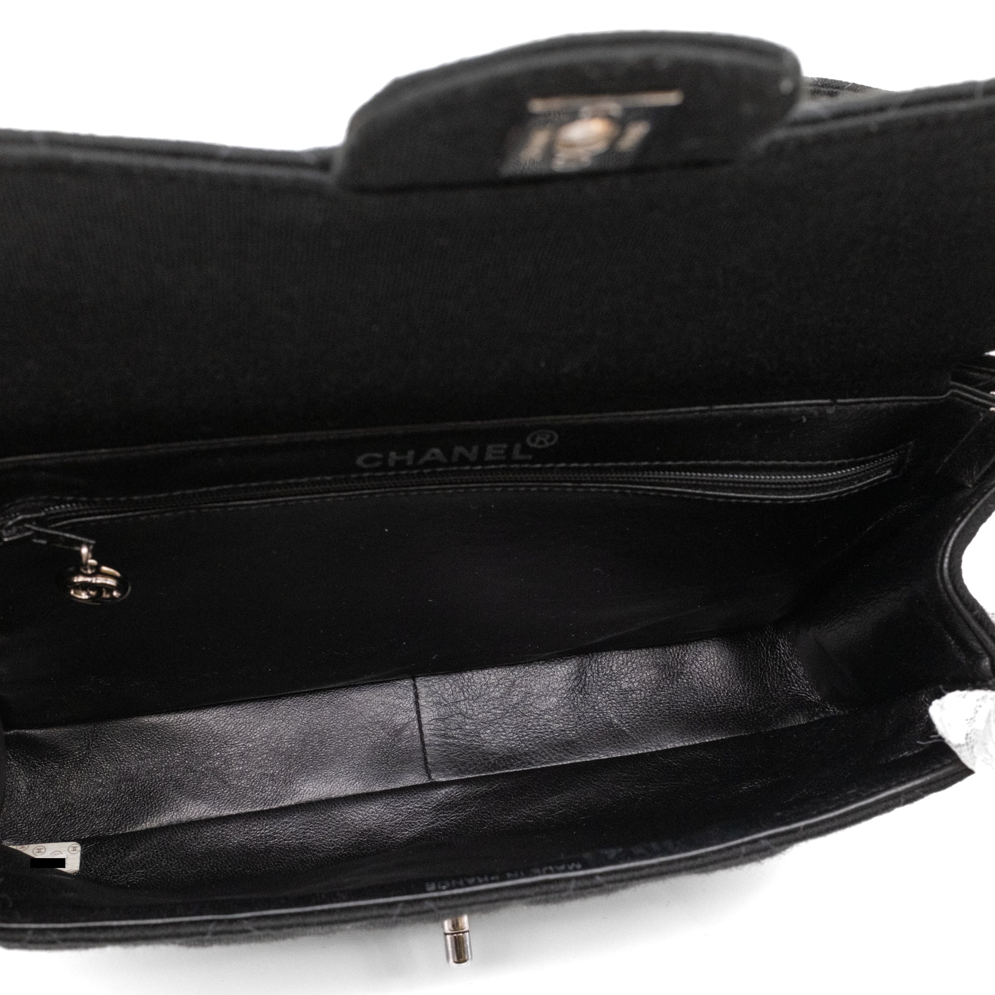 Chanel Classic Single Flap Medium Double Face Jersey Schwarz PHW