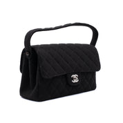 Chanel Classic Single Flap Medium Double Face Jersey Schwarz PHW