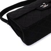 Chanel Classic Single Flap Medium Double Face Jersey Schwarz PHW