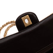 Chanel Classic Double Flap Medium Raffia Stroh Beige GHW