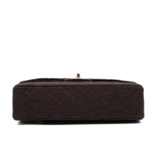 Chanel Classic Double Flap Medium Jersey Braun GHW