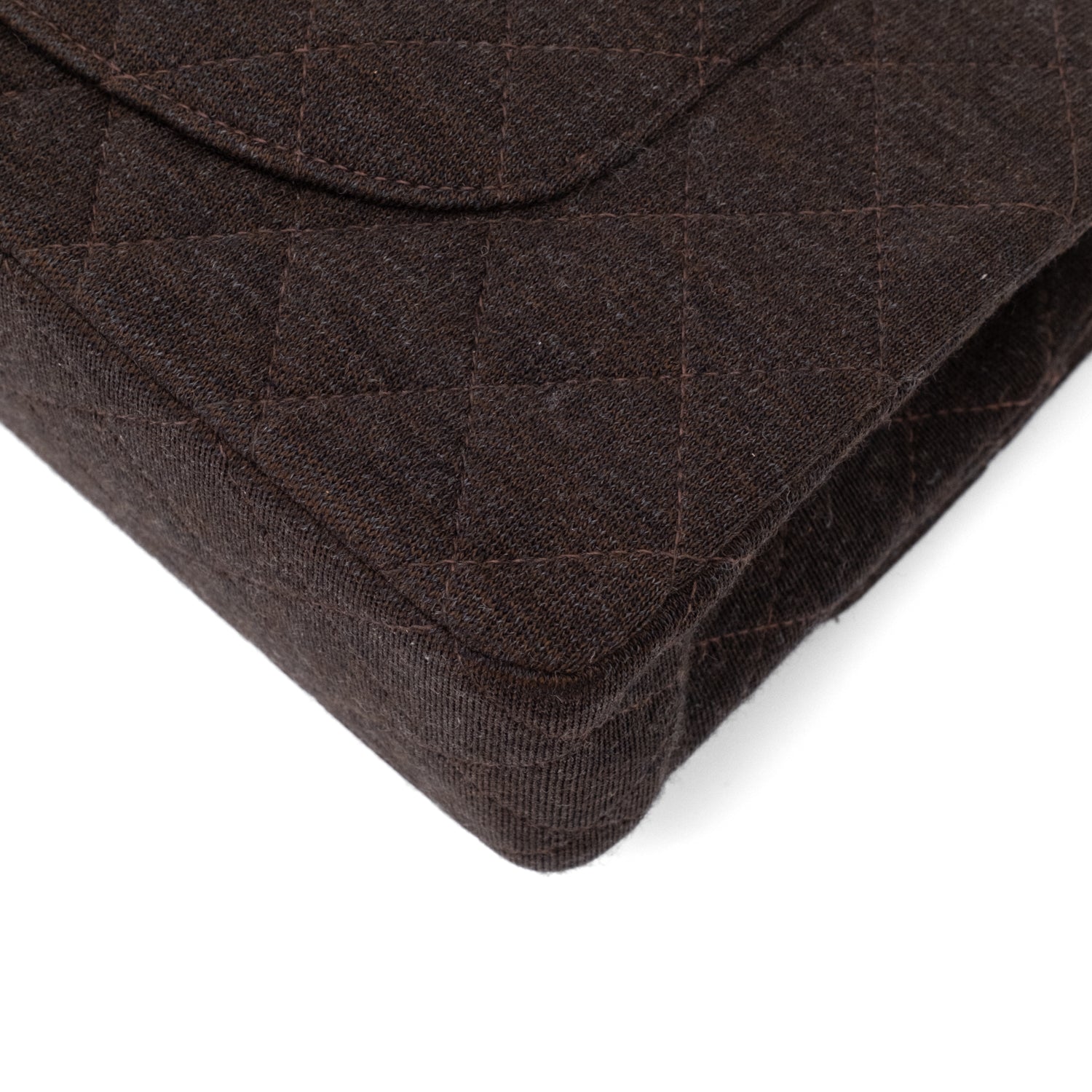 Chanel Classic Double Flap Medium Jersey Braun GHW