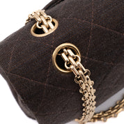 Chanel Classic Double Flap Medium Jersey Braun GHW