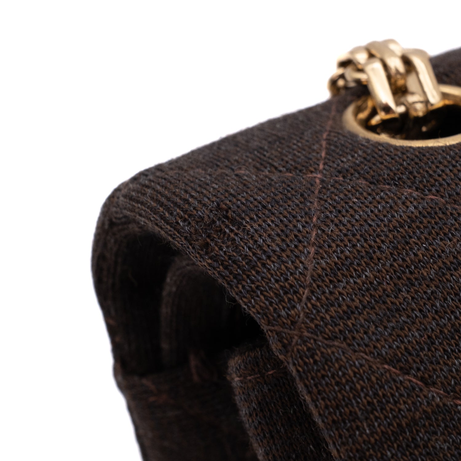 Chanel Classic Double Flap Medium Jersey Braun GHW