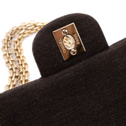 Chanel Classic Double Flap Medium Jersey Braun GHW