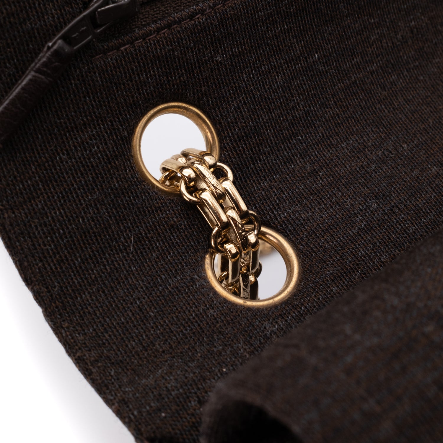 Chanel Classic Double Flap Medium Jersey Braun GHW