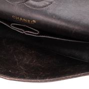 Chanel Classic Double Flap Medium Jersey Braun GHW