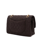 Chanel Classic Double Flap Medium Jersey Braun GHW