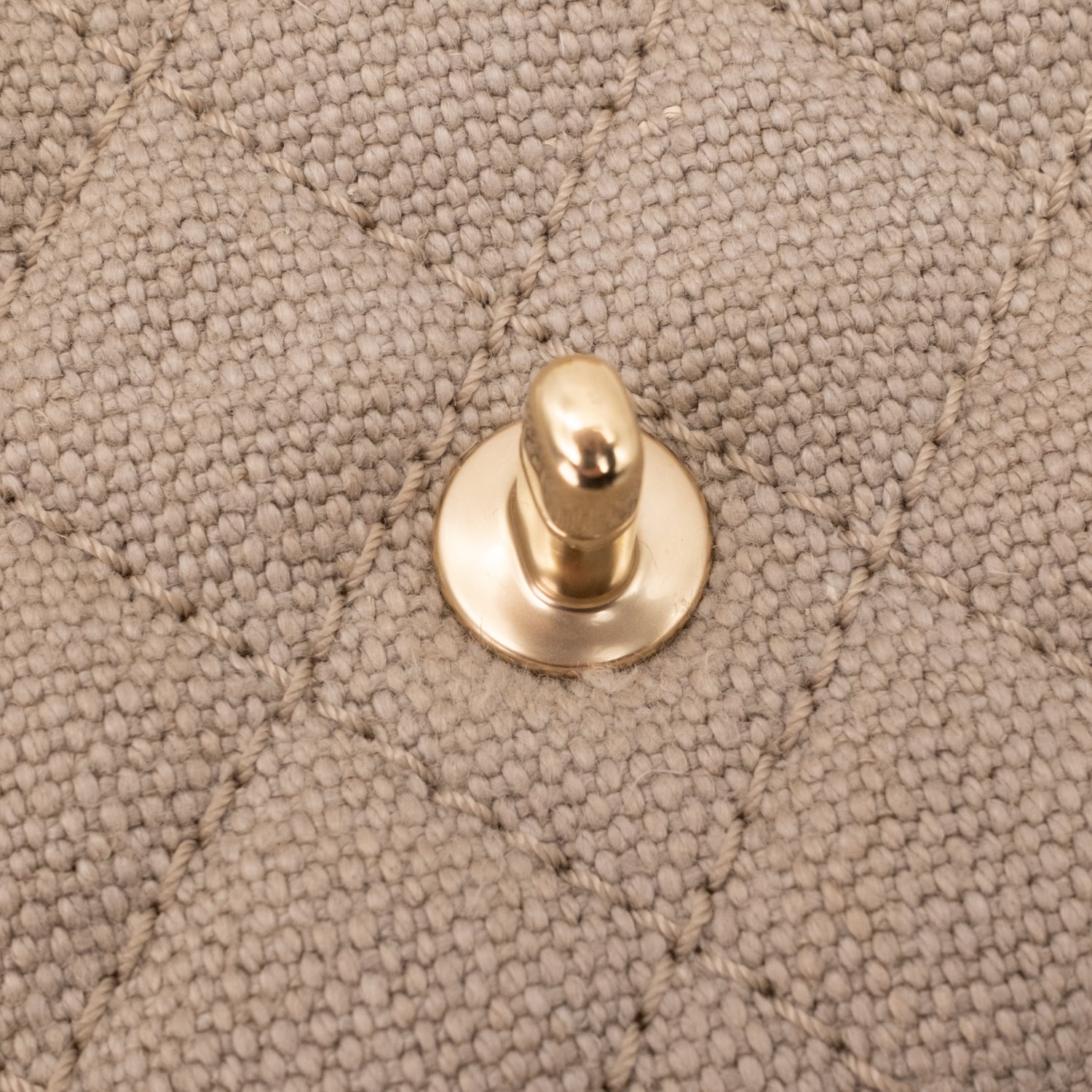 Chanel Classic Single Flap Medium Leinen Canvas Beige GHW