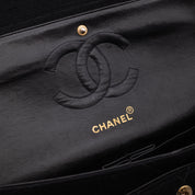 Chanel Classic Double Flap Medium Canvas Leinen Schwarz GHW