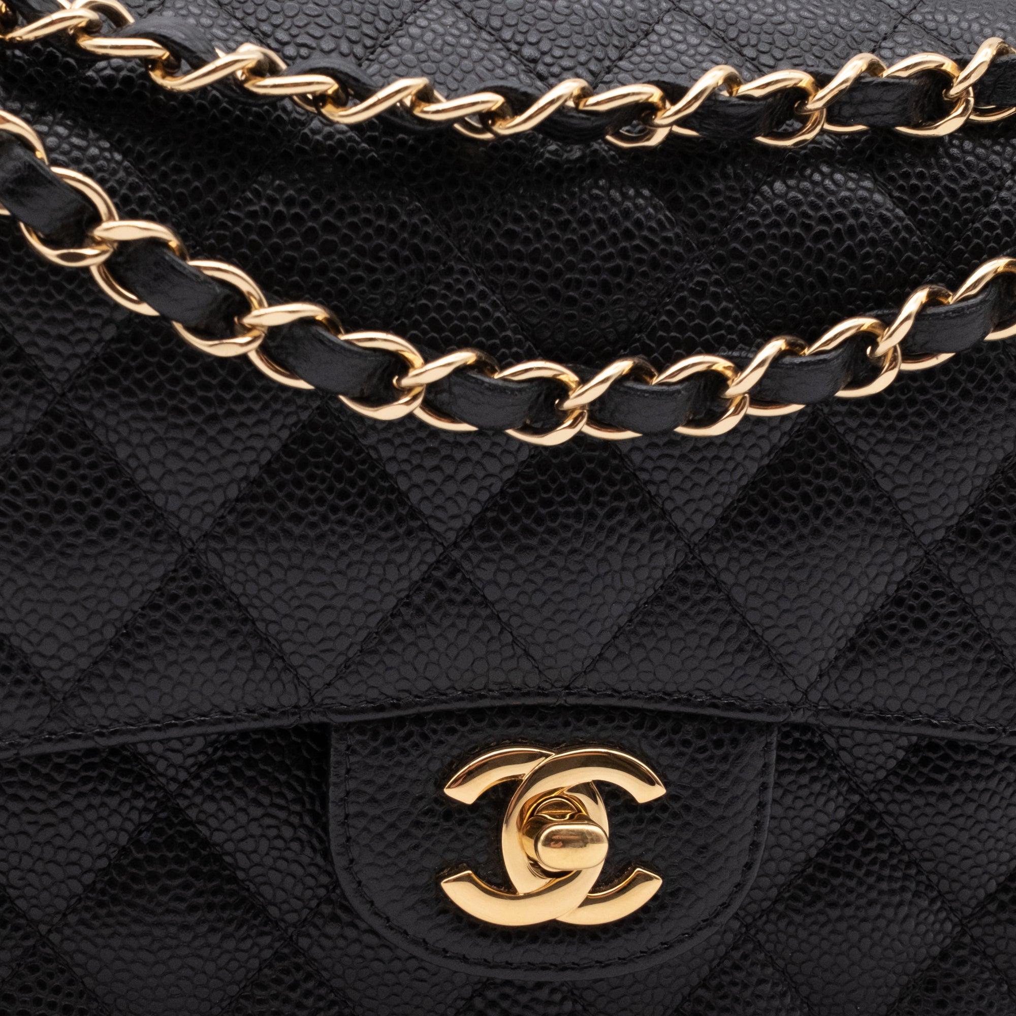 Chanel Classic Double Flap Medium Caviar Leder Schwarz GHW