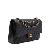 Chanel Classic Double Flap Medium Caviar Leder Schwarz GHW