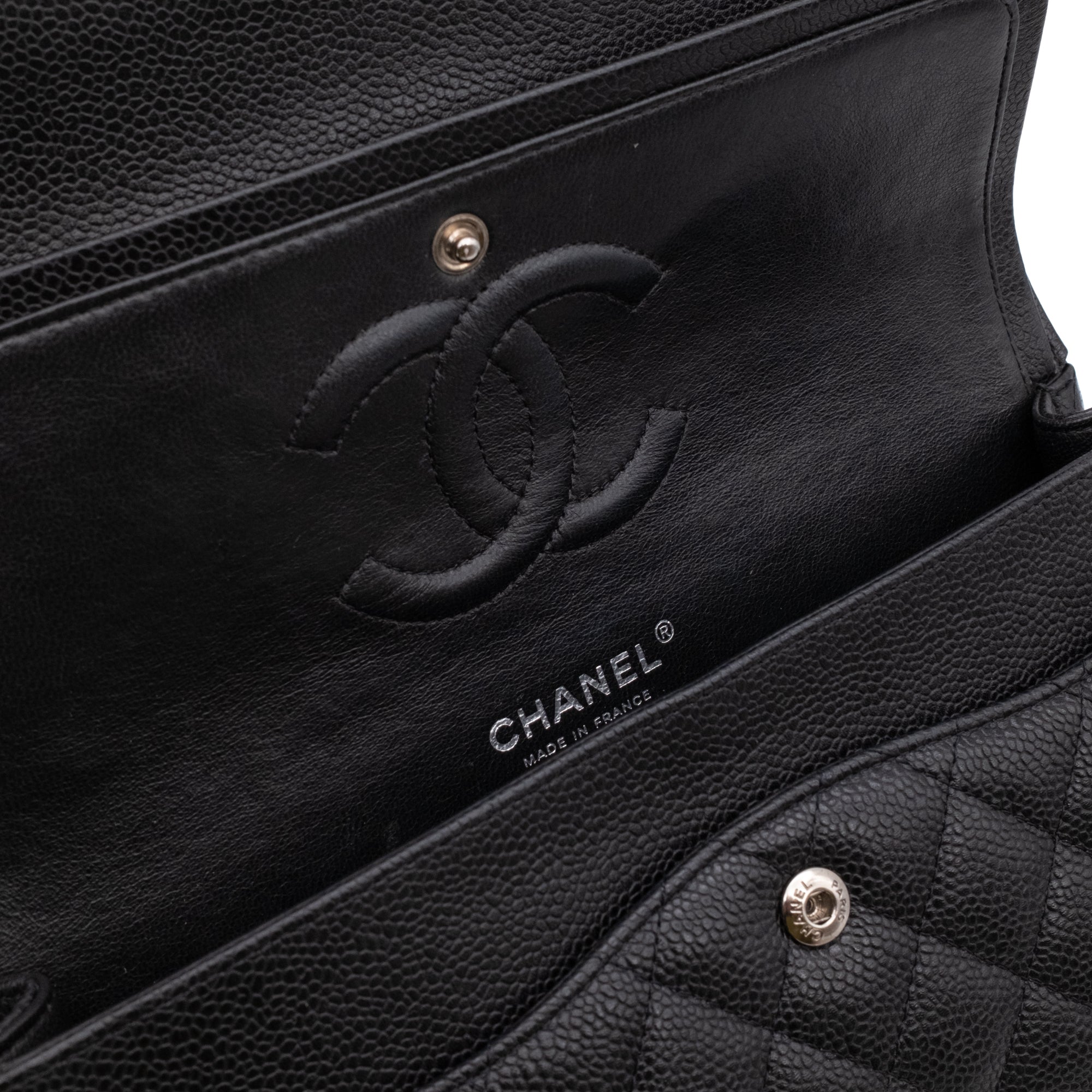 Chanel Classic Double Flap Medium Caviar Leder Schwarz PHW