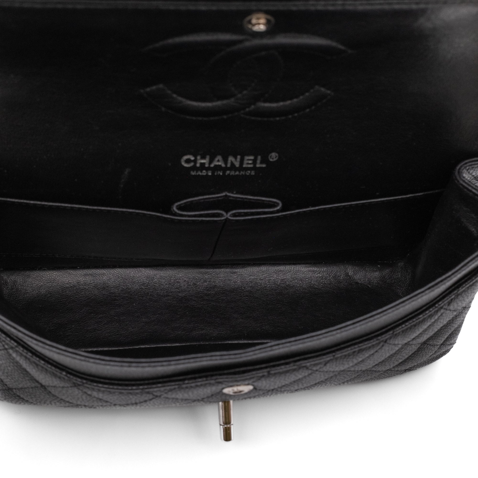 Chanel Classic Double Flap Medium Caviar Leder Schwarz PHW
