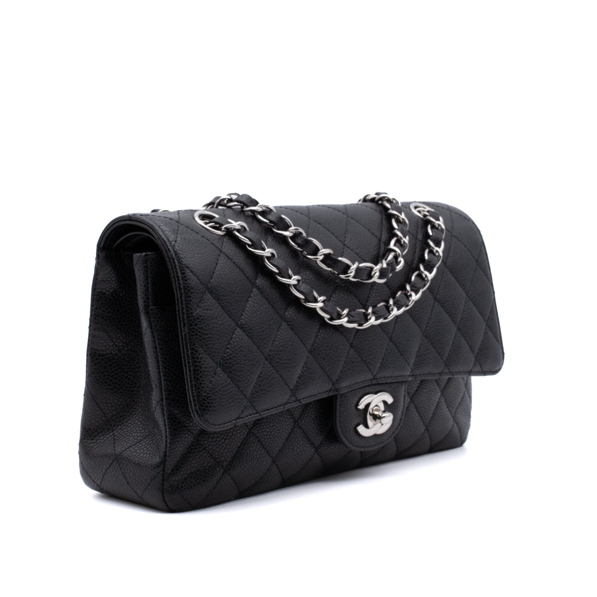 Chanel Classic Double Flap Medium Caviar Leder Schwarz PHW