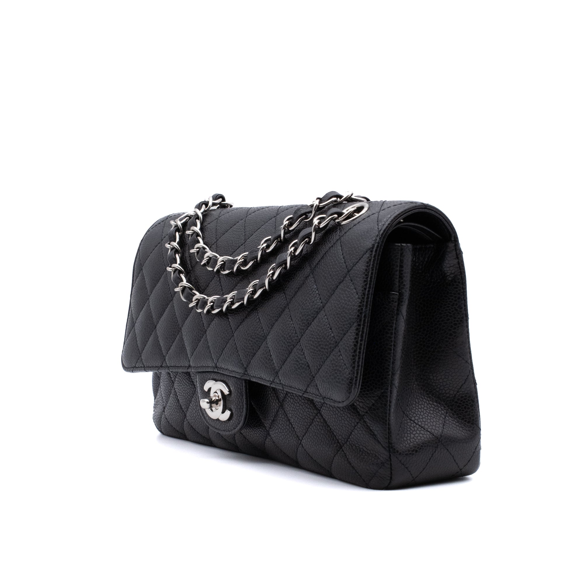 Chanel Classic Double Flap Medium Caviar Leder Schwarz PHW
