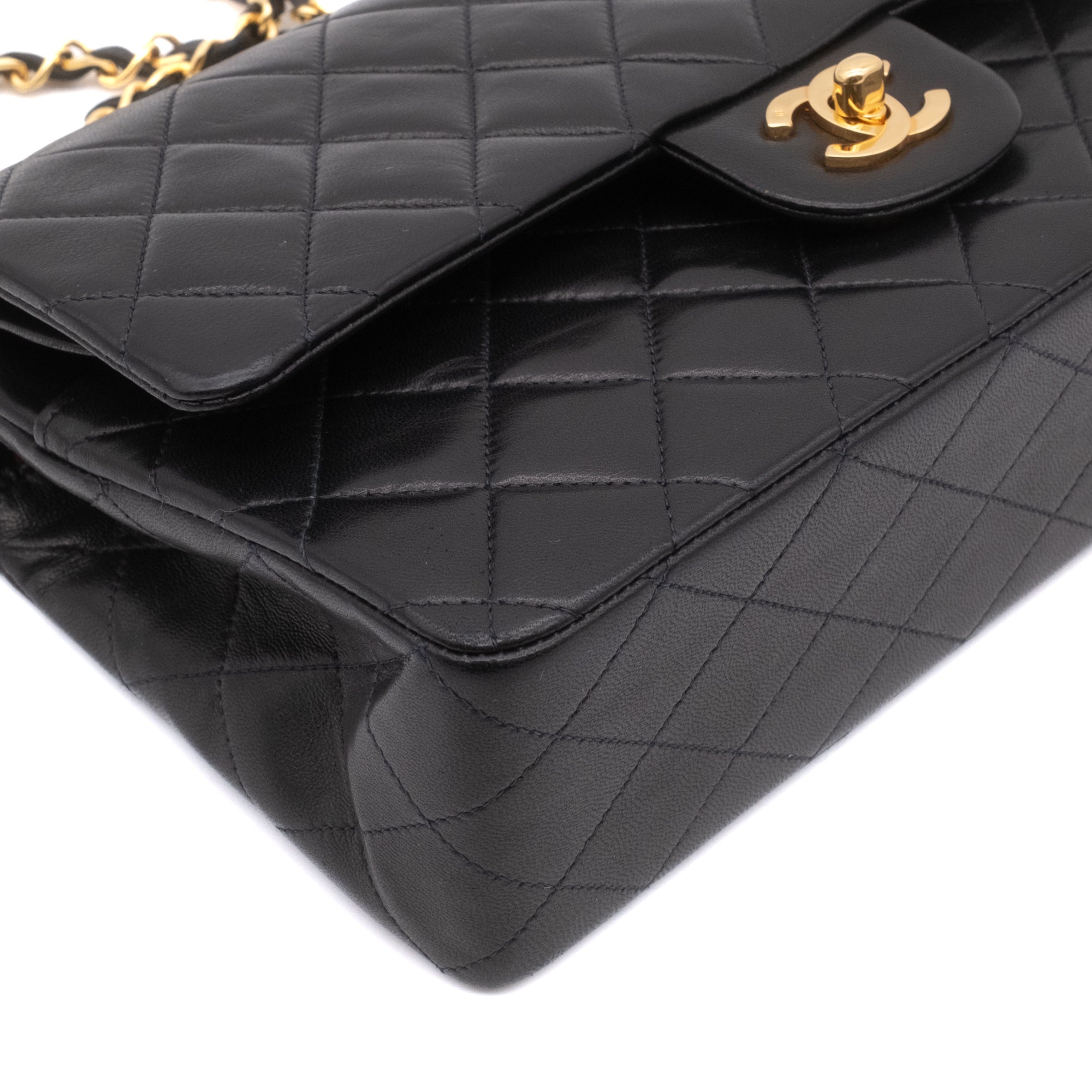 Chanel Classic Double Flap Medium Lammleder Schwarz GHW