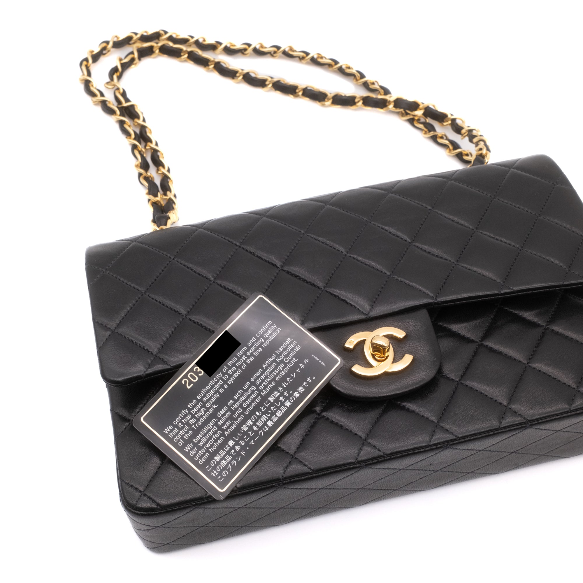 Chanel Classic Double Flap Medium Lammleder Schwarz GHW