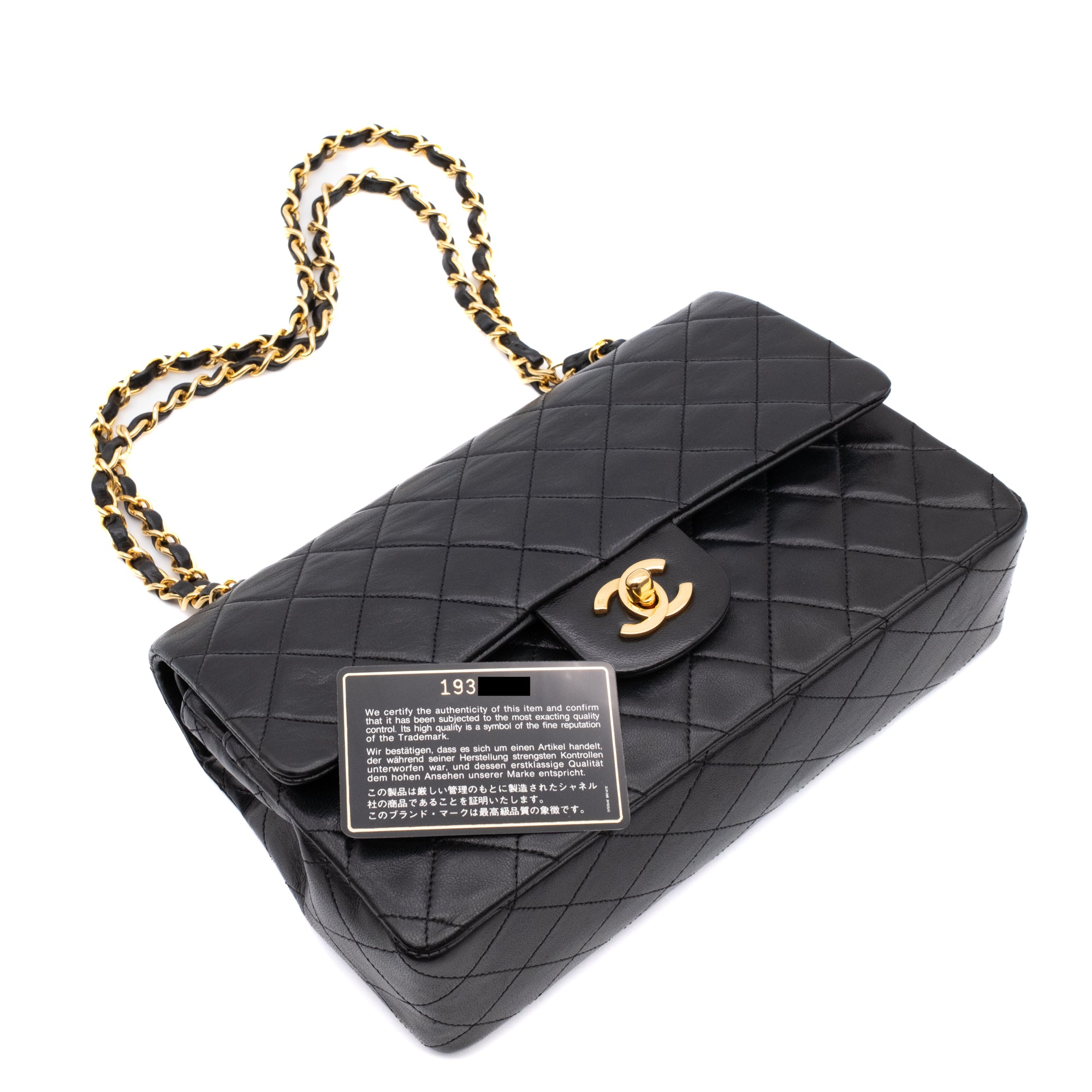 Chanel Classic Double Flap Medium Lammleder Schwarz GHW