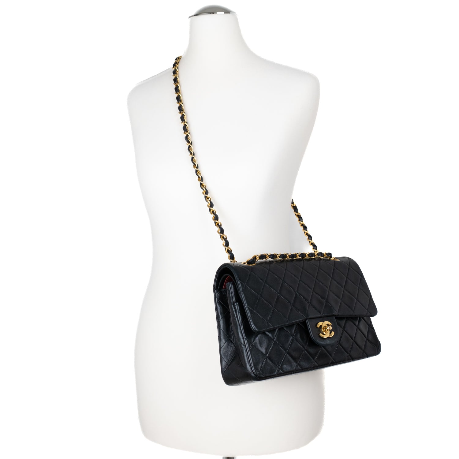 Chanel Classic Double Flap Medium Lammleder Schwarz