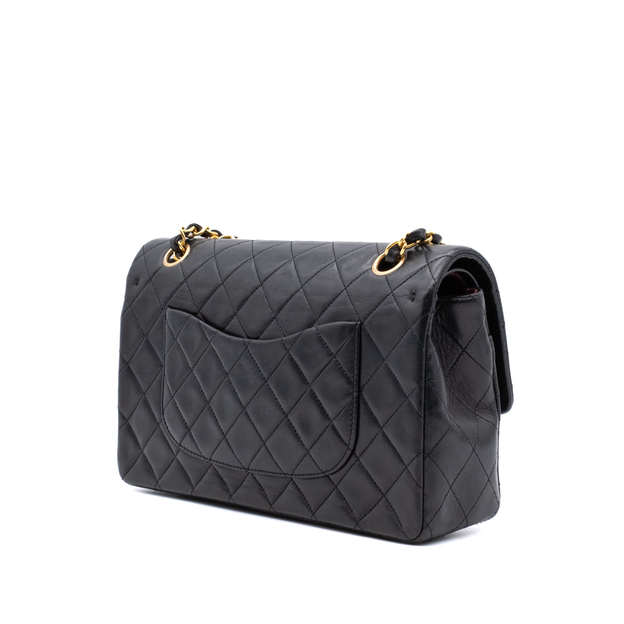 Chanel Classic Double Flap Medium Lammleder Schwarz GHW