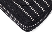 Chanel Classic Double Flap Medium Tweed Ribbon Schwarz/Weiß PHW