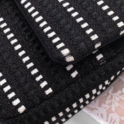 Chanel Classic Double Flap Medium Tweed Ribbon Schwarz/Weiß PHW