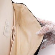 Chanel Classic Double Flap Medium Tweed Ribbon Schwarz/Weiß PHW