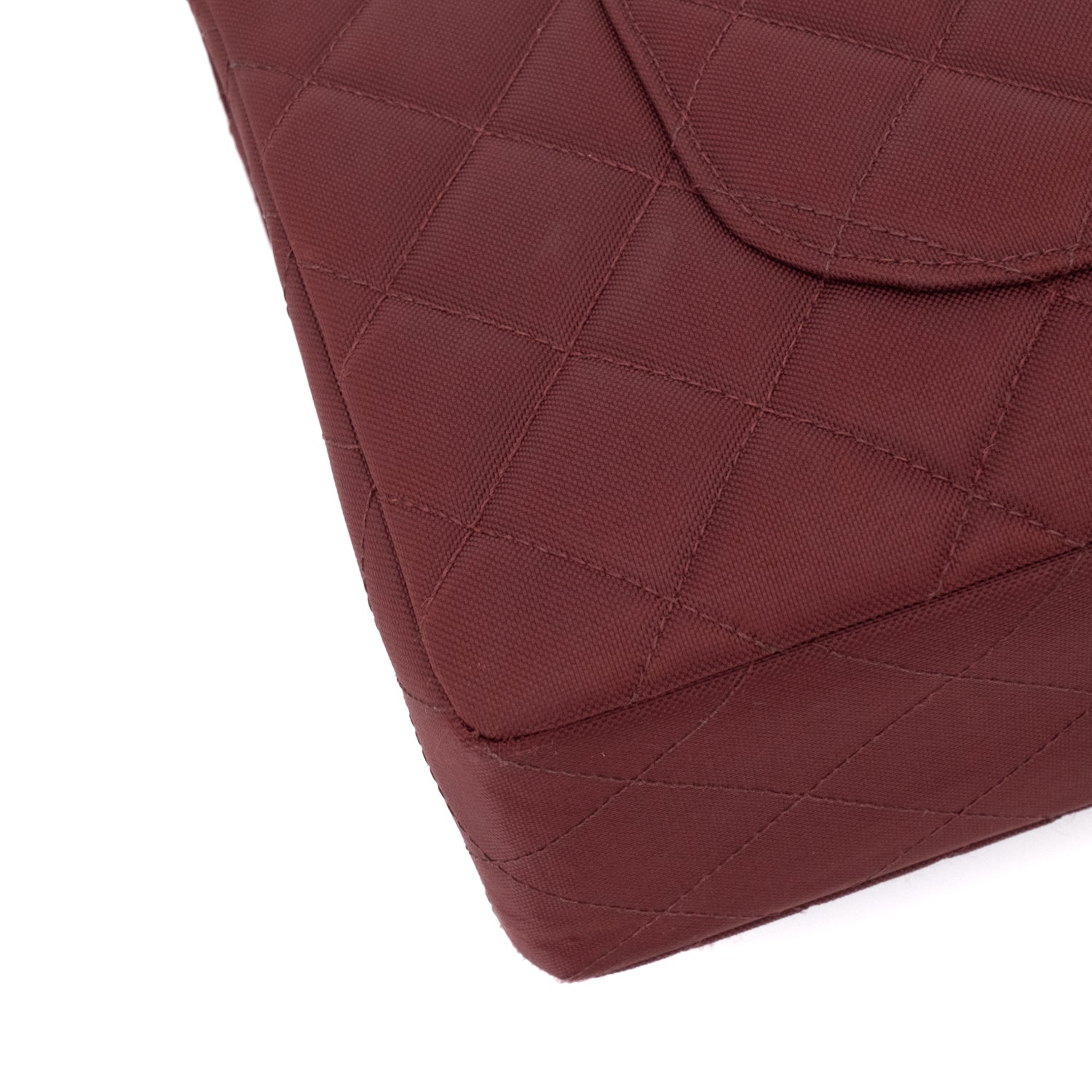 Chanel Classic Single Flap Medium Nylon Burgundy GHW
